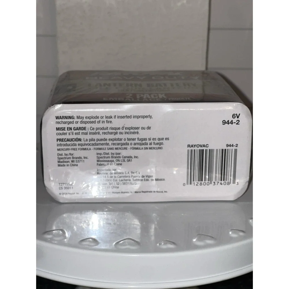 Rayovac Heavy Duty 2-Pack 6V Lantern Battery nib NEW SEALED flashlight batteries